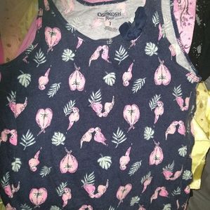 Oshkosh Girls Sz. 7 Navy & Pink W/Bow Tank